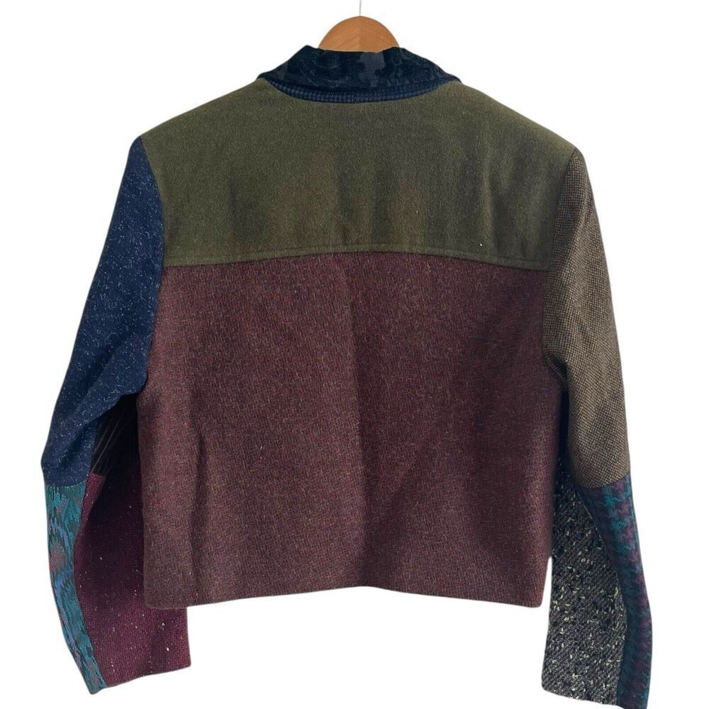 Vintage Cardamon Patchwork Wool Crop Jacket M Mul… - image 2
